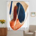 thumbnail image 3 of Navy Blue Burnt Orange Sheer Curtains 84 Inches Long, Abstract Contemporary Geometric Light Filering Curtains, Breathable Simi Curtain Privacy Drapes for Living Room Bedroom Window Treatment, 3 of 9
