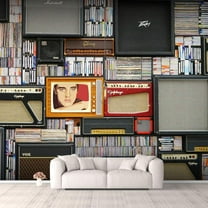 IDEA4WALL 6pcs Retro Poster Collage Peel and Stick Wallpaper Removable Wall Murals Large Wall Stickers for Home Decoration, 100"x24"