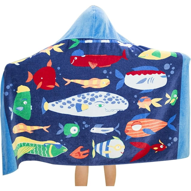 Injueey Toalla con capucha para niños, portátil y ampliamente utilizada, toalla de playa con capucha para niños Toallas y Paños