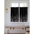 thumbnail image 6 of Tier Curtains 45 Inches Long, Black Botanical Window Treatment Curtain Drapes, Dragonfly Flower Leaf Retro Style Window Half Privacy Curtains for Bedroom Bathroom, 42"x45", 2 Panels, 6 of 7