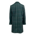 thumbnail image 3 of Women's Winter Notched Collar Plaid Wool Blend Trench Coat Plus Size Mid-Length Peacoat Color Dark Green Size S, 3 of 5