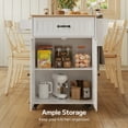 thumbnail image 6 of Asofer 33.6" Kitchen Island Cart with Storage, Adjustable Shelf & Drawer, for Dining Room, White, 6 of 12