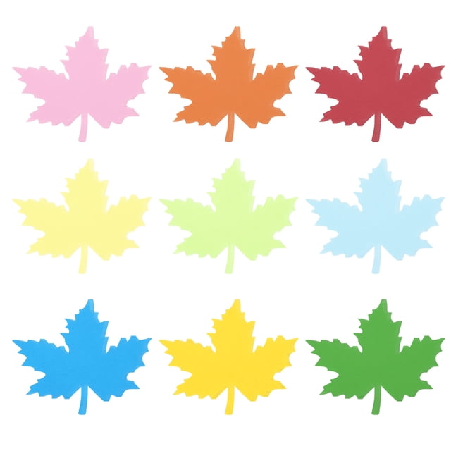 Unique Bargains Maple Leaf Cutouts Paper Leaves, Colorful Leaf Cutout for Classroom Decoration, 108 Pack