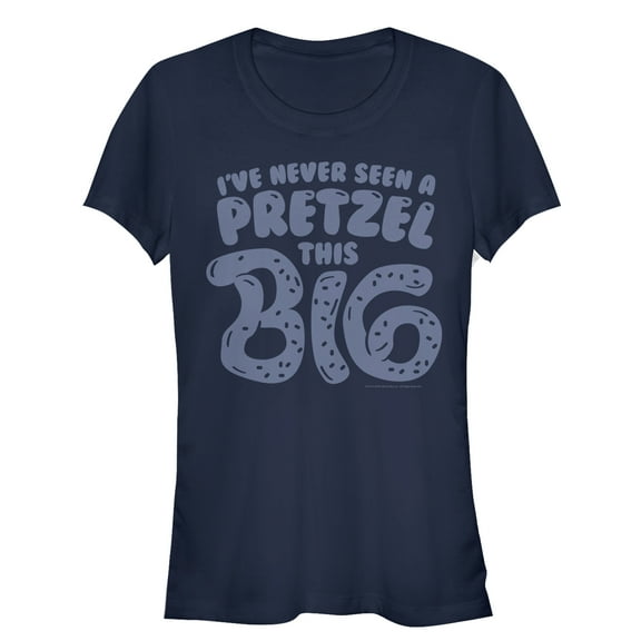 Junior's Crazy Ex-Girlfriend Big Pretzel Graphic Tee Navy Blue Large
