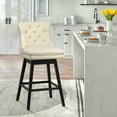 thumbnail image 5 of Tewloss 30" Swivel Bar Stools With Back Leather Bar Height Chairs for Home Kitchen, Beige, 5 of 8