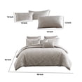 thumbnail image 5 of Benjara 9 Piece Queen Polyester Comforter Set with Jacquard Print- Gray, 5 of 7