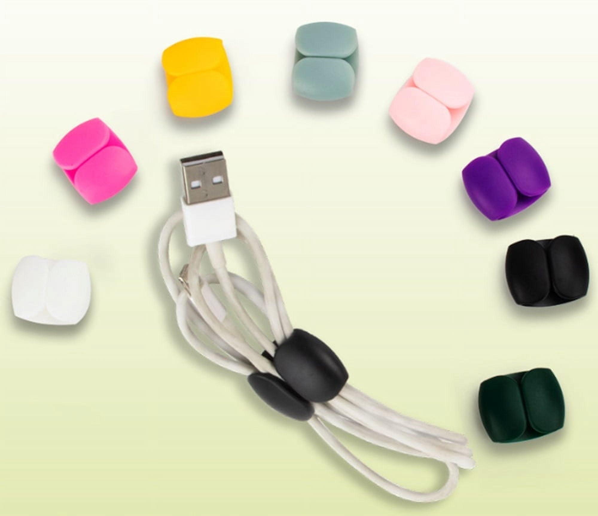 10-Pack Reusable Magnetic Cable Ties – Silicone Wire Organizer For Earphones, Chargers, 10 Colors