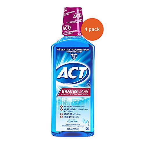 ACT Braces Care Anticavity Fluoride Mouthwash with Xylitol Clean Mint