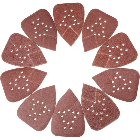 NEIKO 11272A 50pc Hook & Loop Mouse Sandpaper Assortment 60, 80, 120, 150, 220 Grit Sanding Pads for Mouse Sander, Mouse Sander Sandpaper, Triangle Sanding Pads, Mouse Sander Pads, Mouse Sander Paper
