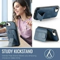 thumbnail image 6 of Allytechgroup Wallet Case for iPhone 16e with Stand, RFID Blocking Premium PU Leather Cards Holder Support Magnetic Car Phone Mount Shockproof Protective Phone Case for Women Men, Blue, 6 of 9