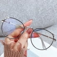 thumbnail image 3 of YAOBAMM Computer Eyeglasses Reading Glasses Ears Round Metal Frame Anti eyestrain Blue Light Reading Eyewear for Students, 3 of 6