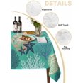 thumbnail image 2 of Aqua Gray Shell Coral Table Cloth, Coastal Summer Beach Nautical Ocean Waterproof Tablecloth for Rectangle Tables, Reusable Washable Fabric Table Cover for Restaurant Kitchen Dining Tables 52"x70", 2 of 6