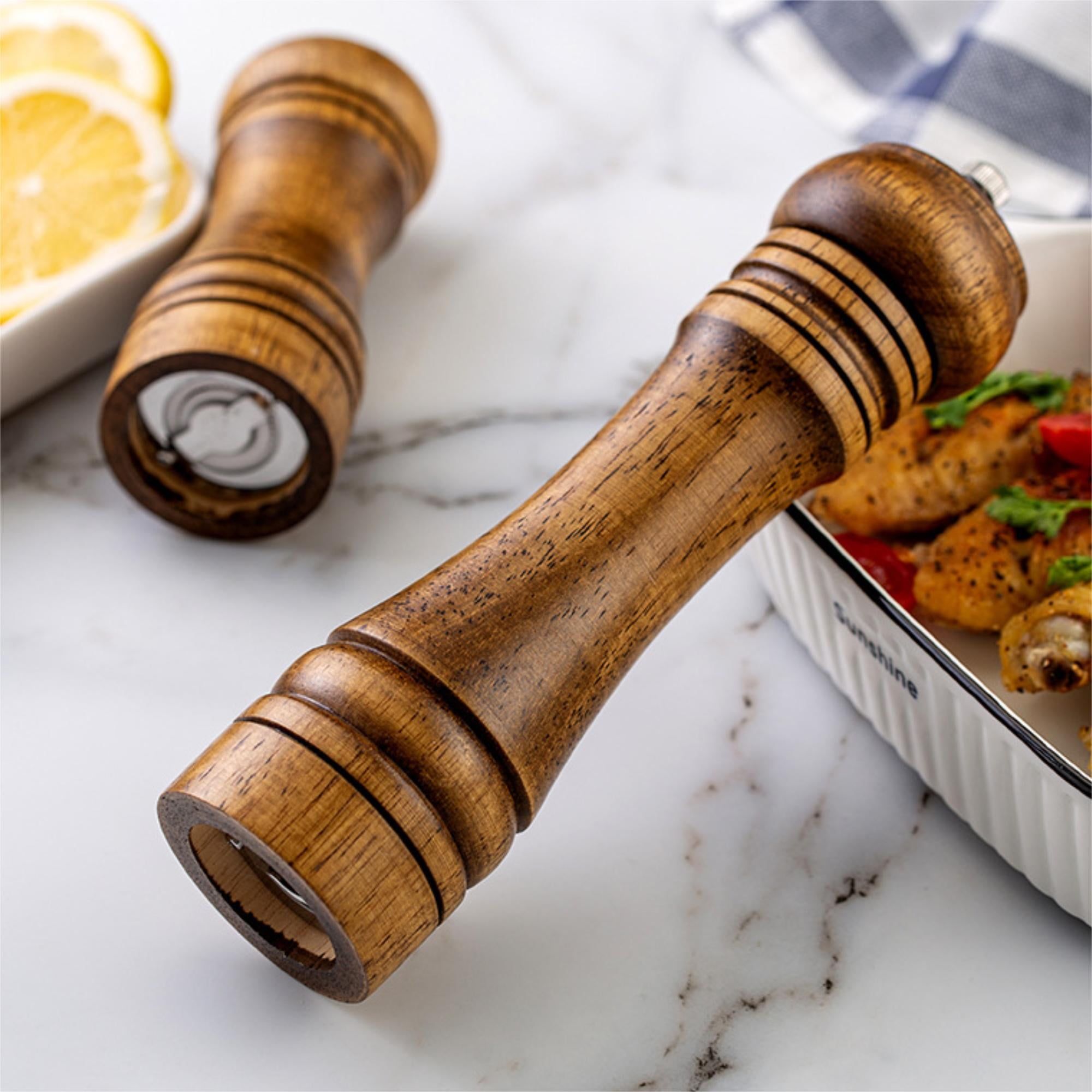 Cipaher Pepper Grinder 8Inch Sea Salt Grinder Wood Pepper Mill