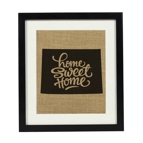 Darling Souvenir Home Sweet Home Burlap Print Wall Decor Colorado State Map Housewarming Gift Idea-Burlap Print Only(11 x 14 Inches)