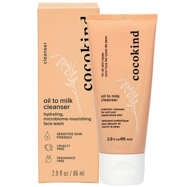 Cocokind Oil to Milk Cleanser Hydrating Face Wash and Makeup Remover, 2.9 oz