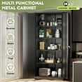 thumbnail image 4 of 72”Metal Storage Cabinet, Lockable File Cabinets with 2 Doors and 4 Adjustable Shelves, Garage Storage Cabinets with Lock for Office, Home, Gym(Black), 4 of 9