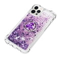 thumbnail image 4 of Funda para iPhone 12 Pro con Brillo Líquido Flotante, Purpurina, Parachoques y Anillo Giratorio Soporte, 4 of 5