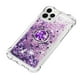 thumbnail image 4 of Funda para iPhone 12 Pro con Brillo Líquido Flotante, Purpurina, Parachoques y Anillo Giratorio Soporte, 4 of 5