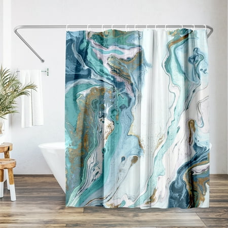 Americanflat 71" x 74" Shower Curtain, Marble Petroleum Ii by PI Creative Art