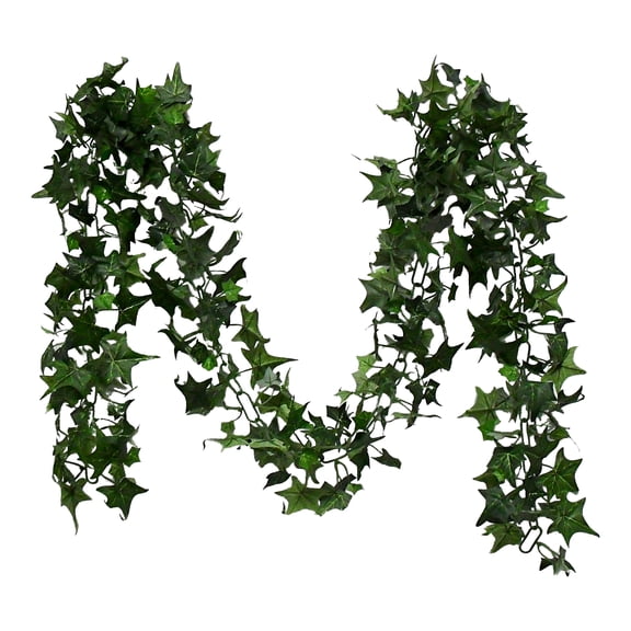 Green Ivy 72in Artificial Polysilk Faux Greenery Fake Chain Garland for Craft Home Garden Outdoor Table Arrangement Ceremony Wedding Arch Floral Wall Aisle Decor (Green, One each)
