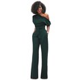 thumbnail image 1 of Diseño de moda, pantalones de pierna ancha con botones integrados y cuello inclinado de color sólido clásico, duraderos y lavables., 1 of 6