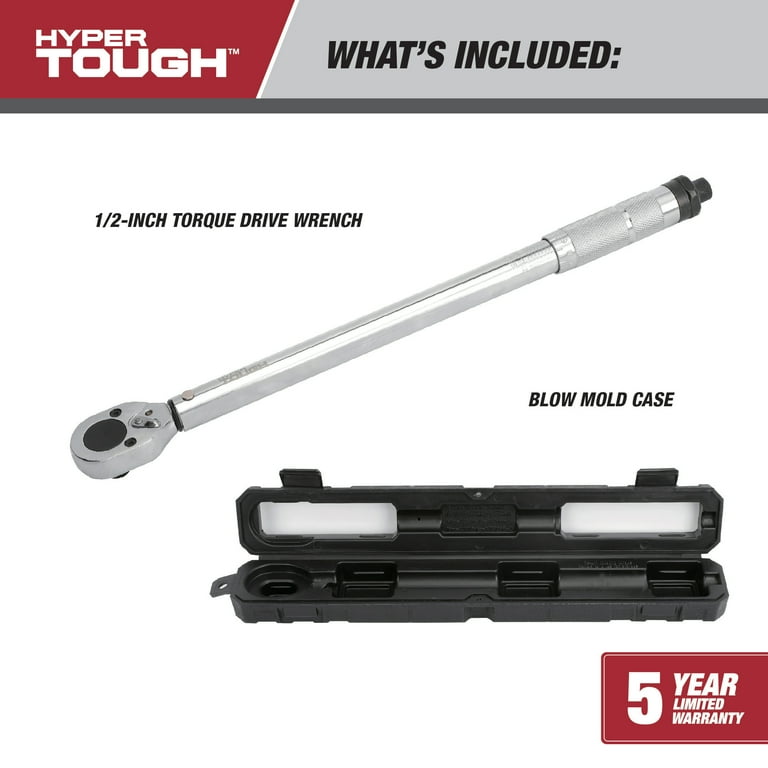 MEGADRY メガドライ　1.85-53 TORQUE Hyper Tough 1/2-Inch Torque Wrench with Blow Mold Case, 30-150 ft