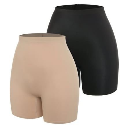 

Vaslanda Women s 2 Pack Seamless Smoothing Slip Short for Under Dresses
