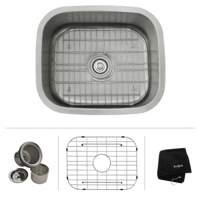 Kraus Kbu11 20 In 16 Gauge Undermount Single Bowl Stainless Steel Kraus Kbu11 20 In 16 Gauge Undermount Single Bowl Stainless Steel Kitchen Sink With Noise Defend Soundproofing