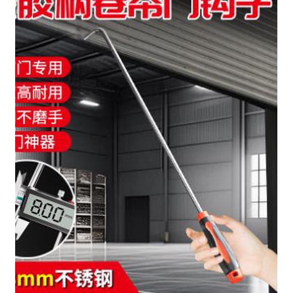 Rolling Door Hook Stainless Steel Manhole Cover Hook with Rubber Handle Heavy Duty Manhole Lift Hook Roller Shutter Door Pull Rod