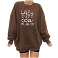thumbnail image 5 of Babysbule Christmas Hoodless Sweatshirts for Women Winter Round Neck Long Sleeve Tops Regular Hoodless Blouse, 5 of 8