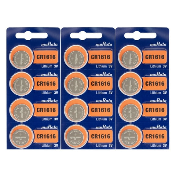 [ Pack of 12 ] Murata Cr1616 3v Lithium Coin Cell Battery