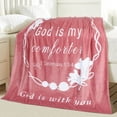 thumbnail image 3 of God is My Comforter Blanket - Scripture Blanket with Healing Caring Inspirational Faith Prayer Religious Gifts for Women Christian Bible Verse Throw Blanket (God Pink, 50 X 60 Inches), 3 of 6