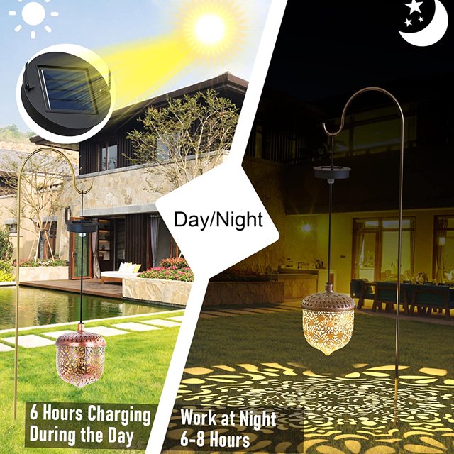Farol solar para jardín al aire libre, decoración de jardín IP65, farol solar de metal impermeable, lámpara de luz solar decorativa para exteriores para jardín, patio, césped, pasillo LingWen 8390614111790