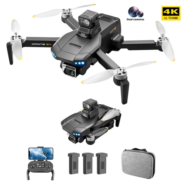 GPS 4K EIS Cámara dual Plegable Evitación de obstáculos 4CH RC Quadcopter (3 baterías) Likrtyny Para estrenar