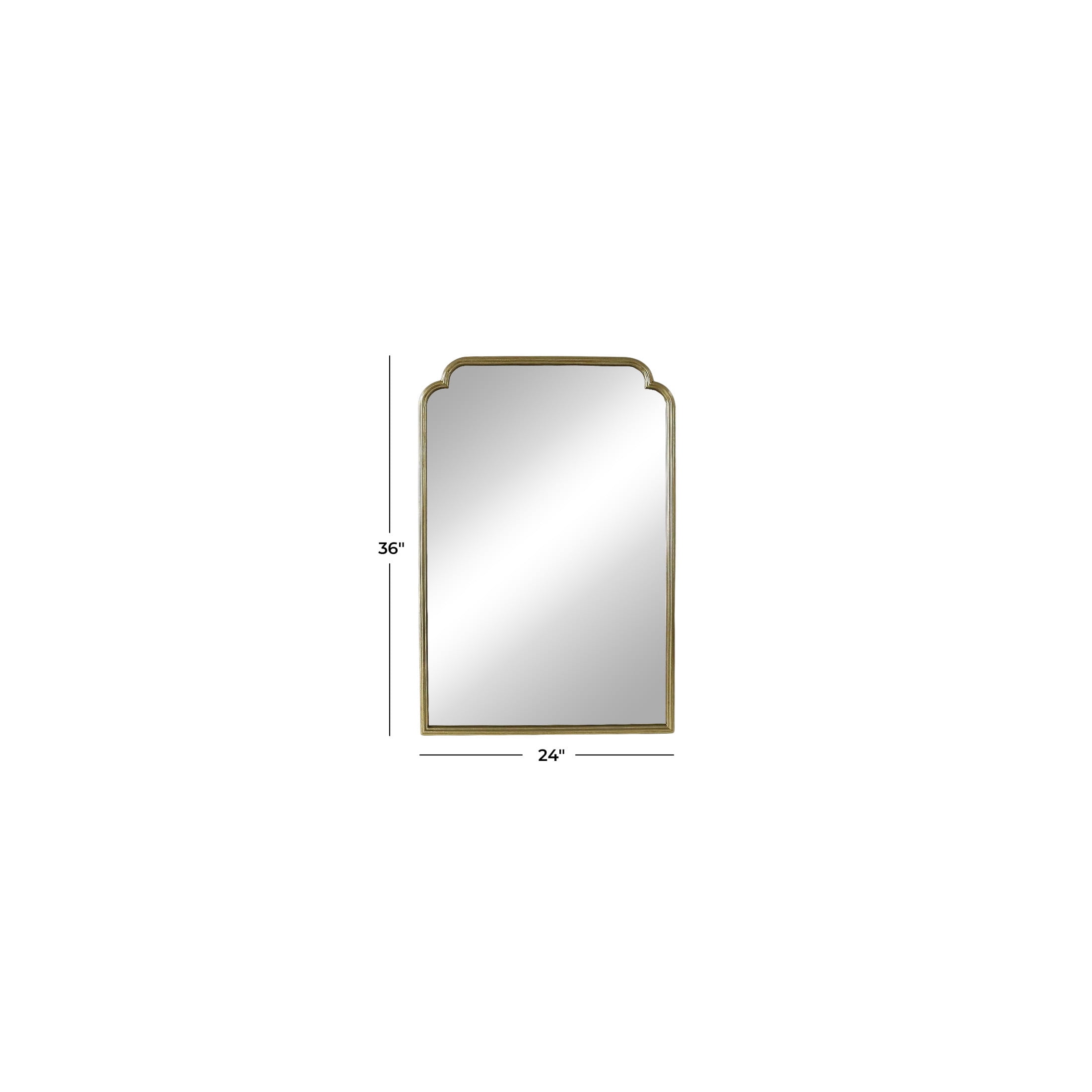 DecMode 24" x 36" Gold Wall Mirror with Thin Frame