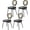 Black 4-pack, variant on Modern Upholstered Dining Chair Set | Cane Rattan Back, Thick Cushioned Seats, Ergonomic Metal Legs, Space Saving for Kitchen Dining Room, Black 4-Pack