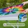 thumbnail image 6 of Colorful Rainbow Tie Dye Spiral Pattern Square Fitted Tablecloth with Elastic Edge,Square Table Cover,Washable Elastic Table Cover for Home Kitchen Party Decor 34"x34", 6 of 6