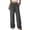 Dark Gray women wide leg trousers with pockets a1, variant on Cagogo Women's Wide Leg Elastic Waist Flowy Trousers with Pockets Casual Loose Long Pants for Summer Beach Party Travel Lounge Palazzo Pants, Dark Gray S