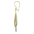 thumbnail image 3 of Wellingsale Ladies 14k Two Tone White and Yellow Gold Polished Fancy Dangle Hanging Drop Earrings (12 X 45mm), 3 of 7
