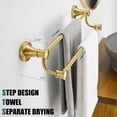 thumbnail image 6 of Adjustable Retractable 15-27 Inches Stainless Steel Bathroom Towel Bar, Bathroom Accessories Bath Hotel Double Towel Bar Rod Hanger Wall Mounted Towel Holder Towel Rack, Brushed Gold, 6 of 12