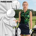 thumbnail image 6 of KEIAHUAN Polynesian Womens Sleeveless Golf Shirts Quick Dry Smooth V Neck Palm Leaves Athletic Shirts Comfortable Stretchy Tennis Shirts Racerback Tennis Tops with Pockets, 6 of 7