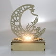 thumbnail image 2 of Ramadan Eid Wooden Plaque Ornaments LED Lights Table Display Decoration Islam Festival Party Supplies, 2 of 4