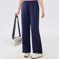 thumbnail image 2 of JCCXIN Toddler Baby Girls Wide Leg Pants Baggy Straight Leg Casual Pants With Pockets Breathable Summer Casual Daily Wear Lovely Holiday Bottoms,Navy,7-8 Years, 2 of 5