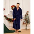 thumbnail image 4 of VULCANODON Mens Robe Big and Tall with Hood,Full Length Plush Robe for Men Long Fleece Bathrobe（Navy, Large-X-Large）, 4 of 6