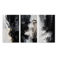 thumbnail image 2 of Designart "Textured Splash Black Paint Art III" Abstract Painting Wall Art Set Of 3 - Black Painting Gallery Set For Office Decor, 2 of 7