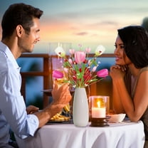 TOPRenddon Valentines Day Decorations, Artificial Flowers 14.5inch Mother’s Day Picks with Tulip Berry for Valentine’s Day Wedding Party Center Pieces Decoration