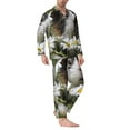 thumbnail image 2 of Naloa Daisy Guinea Pig Men’s Pajamas Set - Long Sleeve Button Down Sleep Shirt and Pajama Bottoms Sleepwear Set-Medium, 2 of 7