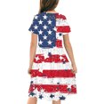 thumbnail image 4 of Amidoa Girl Dresses 4th of July Swing A-Line Short Sleeve Dress Casual Summer Sundress for Kids Multicolor Size 9, 4 of 9