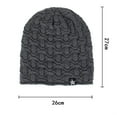 thumbnail image 2 of WREESH Men's Woolen Beanie Knitted Wool Hat With Winter Velvet and Big Five Pointed Star Pullover for Outdoor Wear Black, 2 of 4