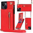 thumbnail image 1 of For Iphone 14 Cross-Body Zipper Square Phone Case With Holder (Red),iPhone 16, 1 of 6